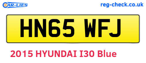 HN65WFJ are the vehicle registration plates.