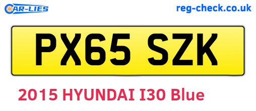 PX65SZK are the vehicle registration plates.