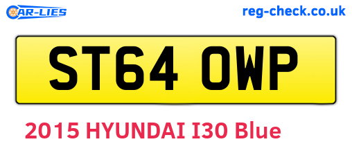 ST64OWP are the vehicle registration plates.