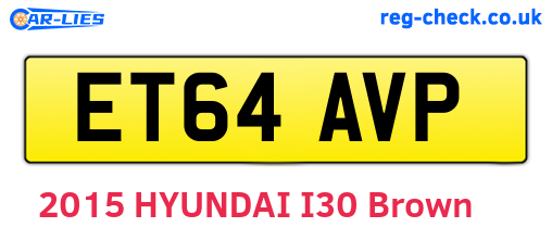 ET64AVP are the vehicle registration plates.
