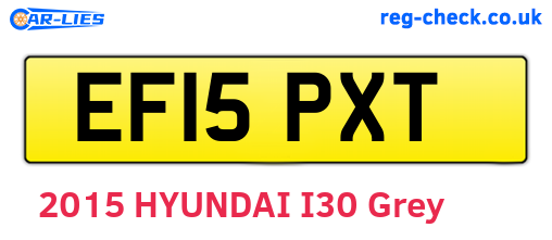 EF15PXT are the vehicle registration plates.