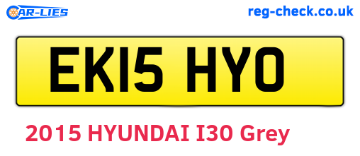 EK15HYO are the vehicle registration plates.