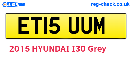 ET15UUM are the vehicle registration plates.