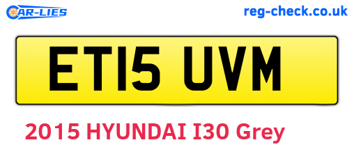 ET15UVM are the vehicle registration plates.