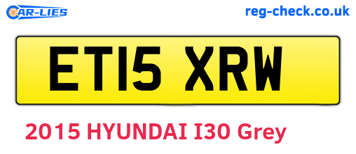 ET15XRW are the vehicle registration plates.