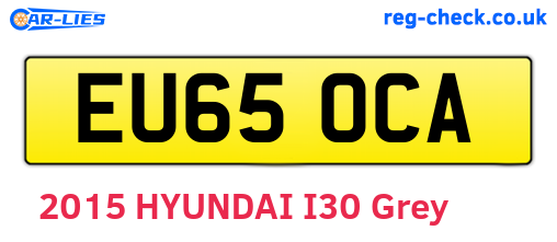 EU65OCA are the vehicle registration plates.