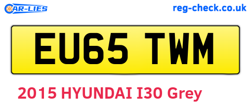 EU65TWM are the vehicle registration plates.