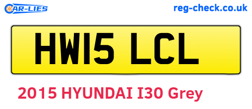 HW15LCL are the vehicle registration plates.