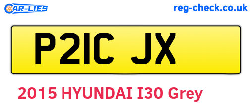 P21CJX are the vehicle registration plates.