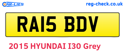 RA15BDV are the vehicle registration plates.