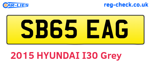 SB65EAG are the vehicle registration plates.