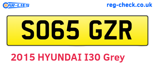 SO65GZR are the vehicle registration plates.