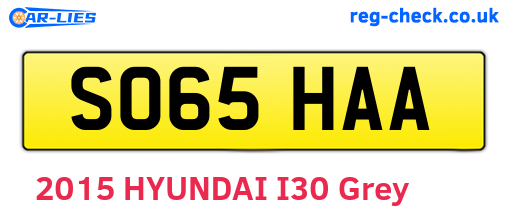 SO65HAA are the vehicle registration plates.