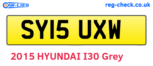 SY15UXW are the vehicle registration plates.