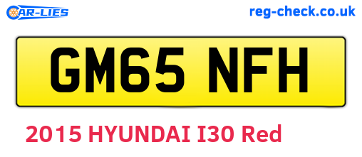 GM65NFH are the vehicle registration plates.
