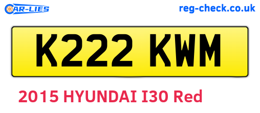 K222KWM are the vehicle registration plates.