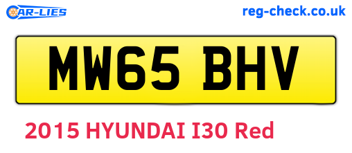 MW65BHV are the vehicle registration plates.