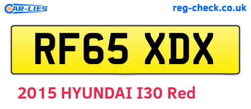 RF65XDX are the vehicle registration plates.