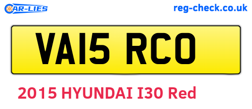 VA15RCO are the vehicle registration plates.