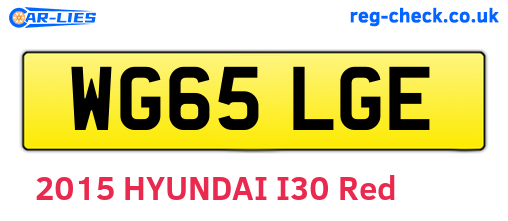 WG65LGE are the vehicle registration plates.