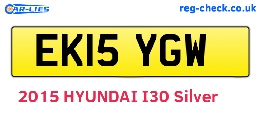 EK15YGW are the vehicle registration plates.