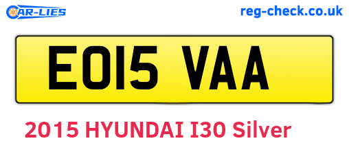 EO15VAA are the vehicle registration plates.