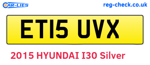 ET15UVX are the vehicle registration plates.