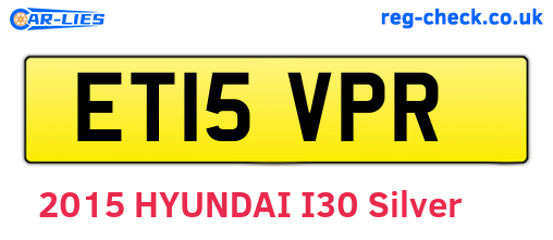ET15VPR are the vehicle registration plates.