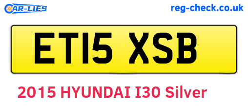 ET15XSB are the vehicle registration plates.
