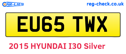 EU65TWX are the vehicle registration plates.