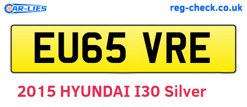 EU65VRE are the vehicle registration plates.