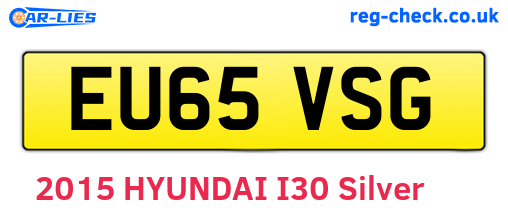 EU65VSG are the vehicle registration plates.