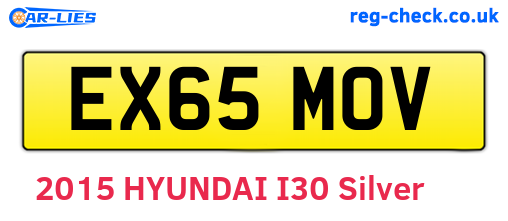 EX65MOV are the vehicle registration plates.