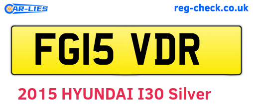 FG15VDR are the vehicle registration plates.