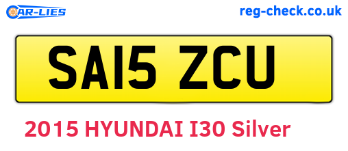 SA15ZCU are the vehicle registration plates.