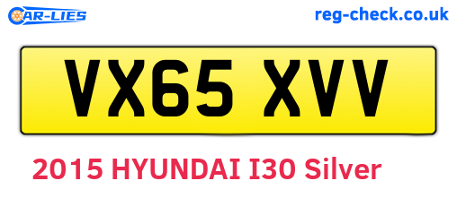 VX65XVV are the vehicle registration plates.