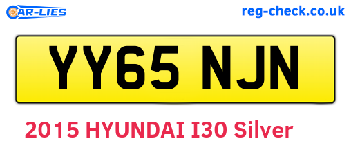 YY65NJN are the vehicle registration plates.