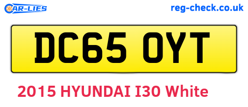 DC65OYT are the vehicle registration plates.