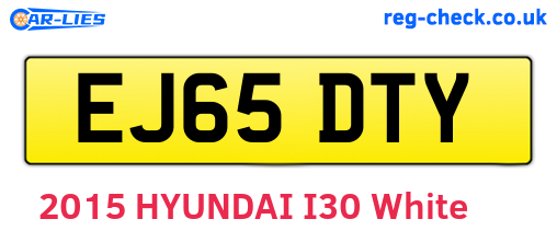 EJ65DTY are the vehicle registration plates.
