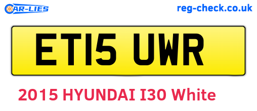 ET15UWR are the vehicle registration plates.