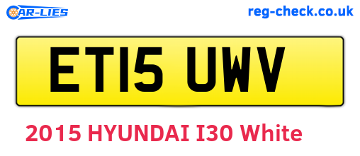 ET15UWV are the vehicle registration plates.