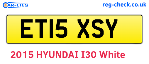 ET15XSY are the vehicle registration plates.