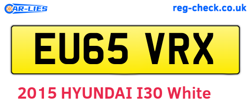 EU65VRX are the vehicle registration plates.