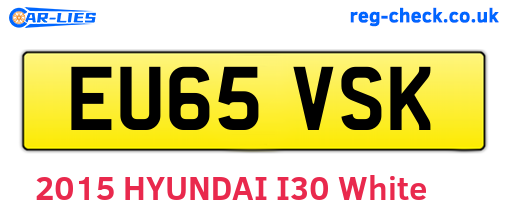 EU65VSK are the vehicle registration plates.