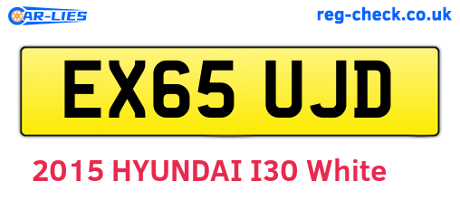 EX65UJD are the vehicle registration plates.