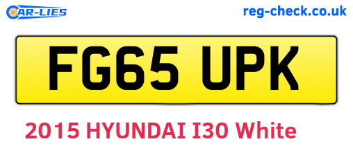 FG65UPK are the vehicle registration plates.
