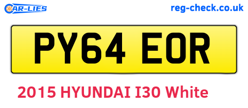 PY64EOR are the vehicle registration plates.