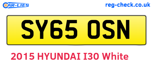 SY65OSN are the vehicle registration plates.