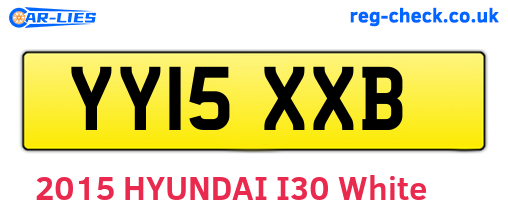 YY15XXB are the vehicle registration plates.