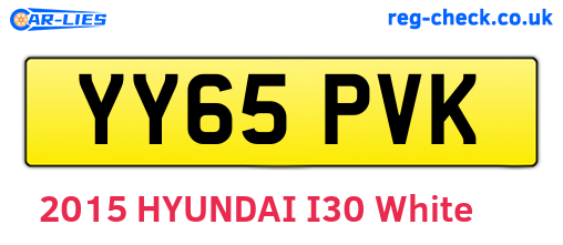 YY65PVK are the vehicle registration plates.
